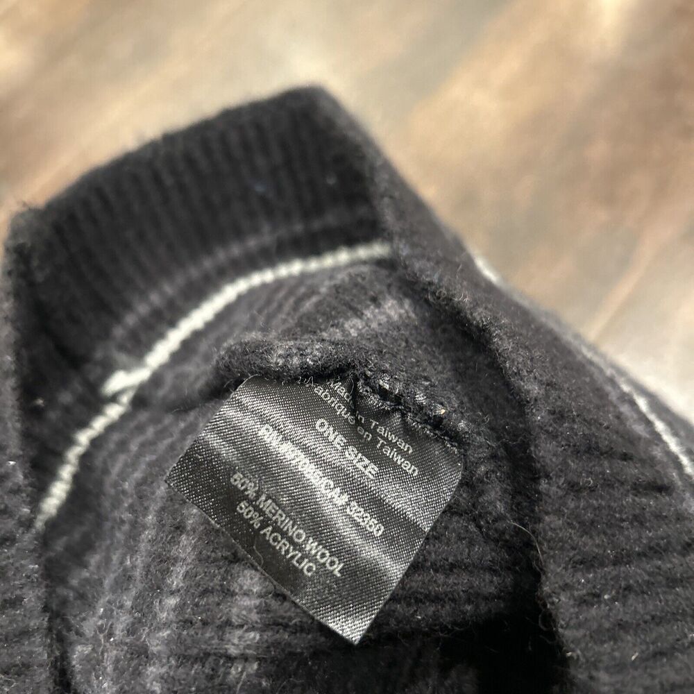 Outdoor Research Gray Stripe Black Wool Blend Beanie Skull Cap Winter Snow One - Picture 6 of 12